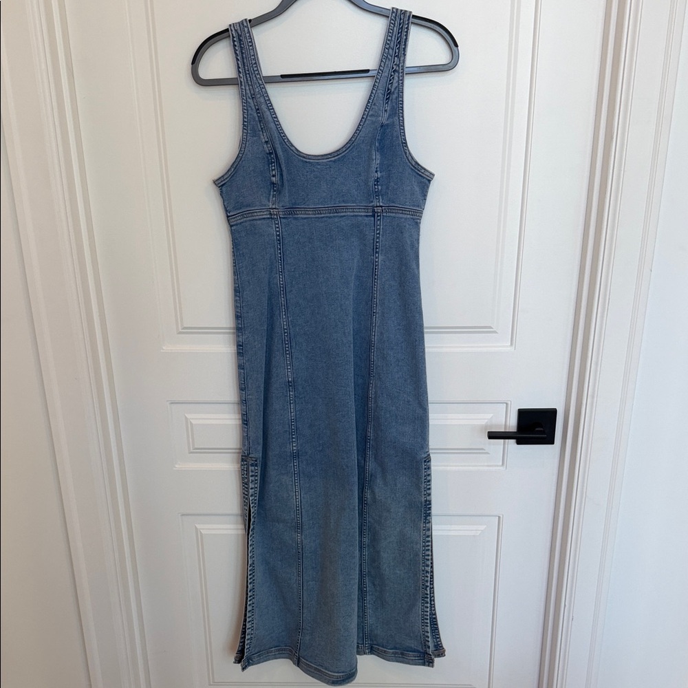American Eagle Outfitters Blue Denim Midi Dress
